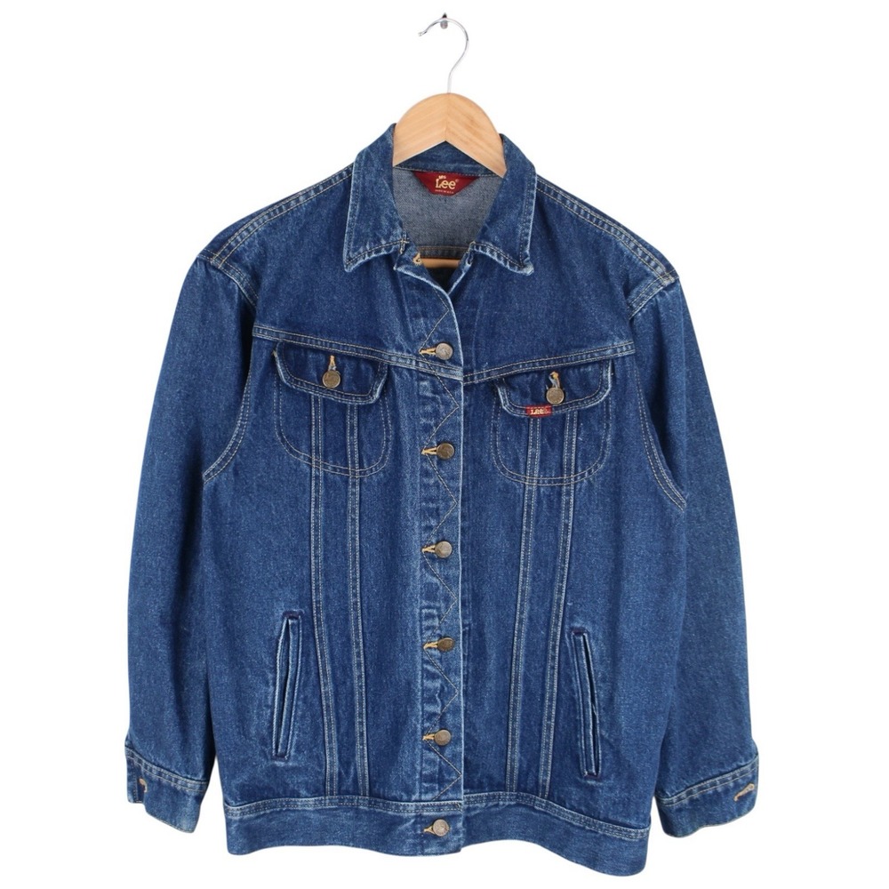Vintage Lee Denim Jacket Trucker Button Front USA Made Women's Size 9/10